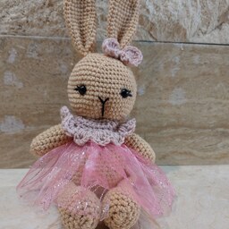 عروسک بافتنی خرگوش لباس توری