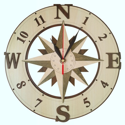 ساعت دیواری طرح قطب نما مدل Windrose