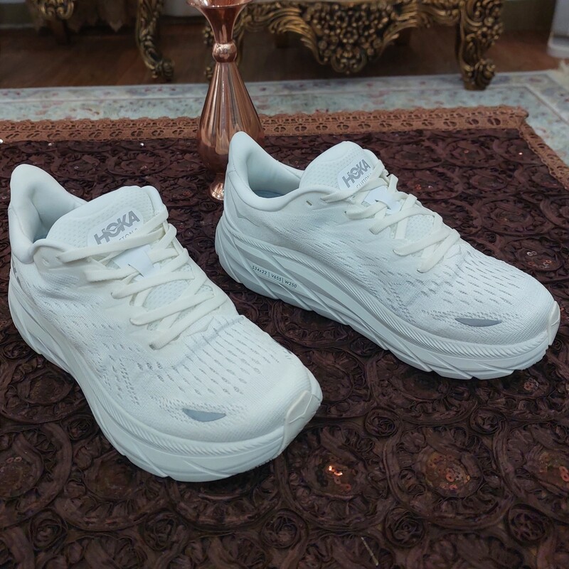 کتونی و کفش ورزشی و پیاده روی زنانه هوکا کلیفتون 8 ویتنامی  HOKA رنگ سفید 