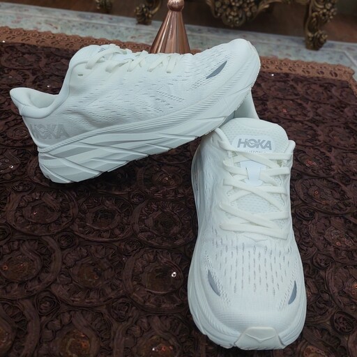 کتونی و کفش ورزشی و پیاده روی زنانه هوکا کلیفتون 8 ویتنامی  HOKA رنگ سفید 