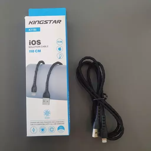 کابل  تبدیل و شارژر usb به لایتنینگ کینگ استار مدل K118i طول 1.1 متر