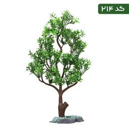 گیاه مصنوعی آکوا مارس درختچه 40 سانتی پایه پلی استر رنگ شده گیاه آکواریومی