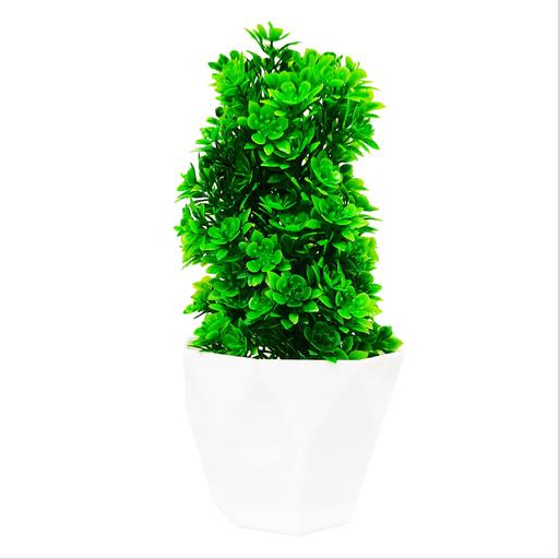 گیاه مصنوعی با گلدان 20 سانتی  رنگ سبز