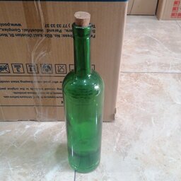 بطری پردیس یک لیتری سبز  با در چوبپنبه