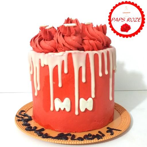 کیک قرمز زیبا عشقولانه(1کیلو)
