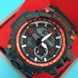 ساعت مچی طرح جی شاک دوزمانه دور قاب قرمز  g shock 