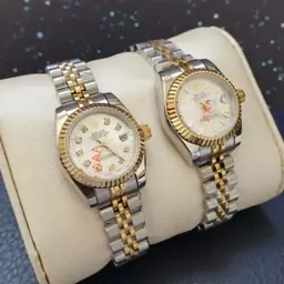 ساعت مچی زنانه رولکس دیت جاست بند استیل صفحه سفید ROLEX DATEJUST 