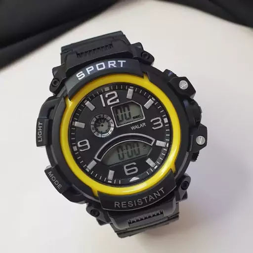 ساعتمچی طرح جی شاک دیجیتال با حاشیه زرد sport watch 