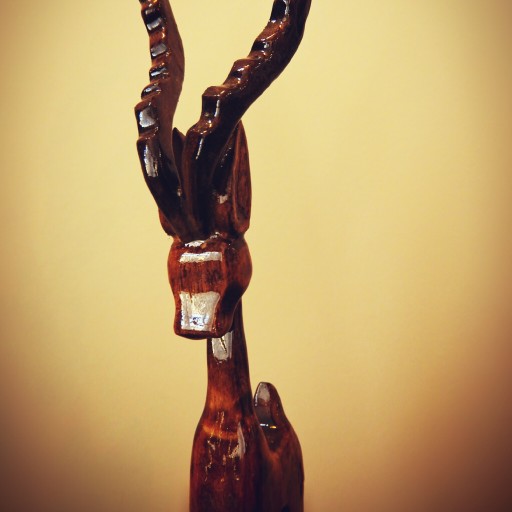 مجسمه غزال چوبی دستساز دکوری قهوه ای کد 02