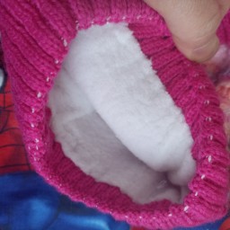 کلاه بافتنی خرگوشی داخل پنبه ای دخترانه تا یکسال (پس کرایه)