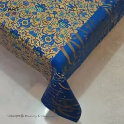 رومیزی مخمل  100x100 طرح نگارین سورمه ایی آرت مان