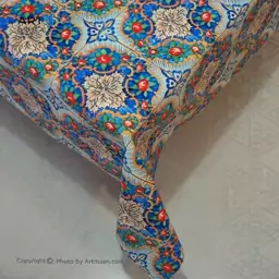 رومیزی مخمل  100x100 طرح کاشیخط یک آرت مان