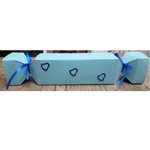 بسته 10 عددی  جعبه کادو طرح شکلاتی سایز 2 رنگ آبی