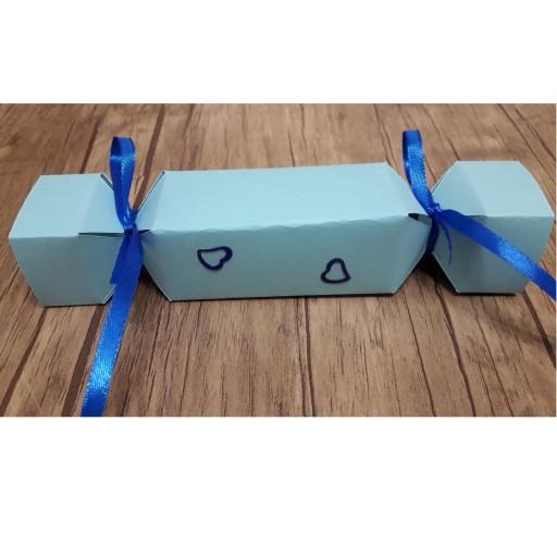 بسته 10 عددی جعبه کادو طرح شکلاتی سایز 1 رنگ آبی