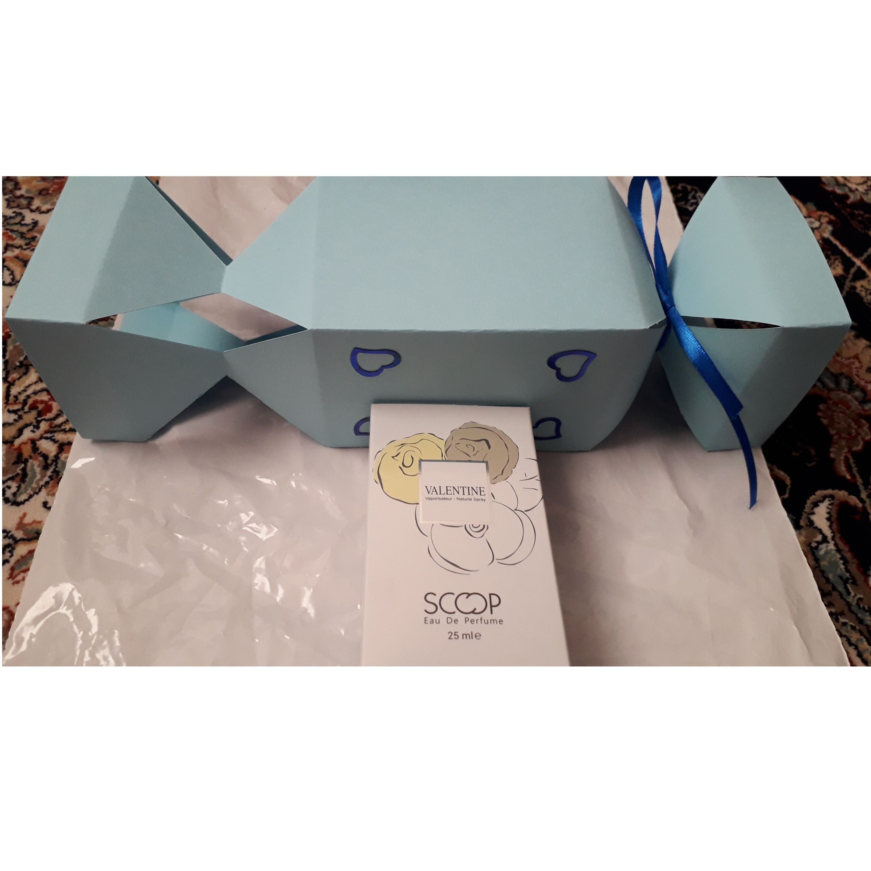 بسته 10 عددی جعبه کادو طرح شکلاتی سایز 3 رنگ قرمز