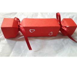 بسته 10 عددی جعبه کادو طرح شکلاتی سایز 1 رنگ قرمز