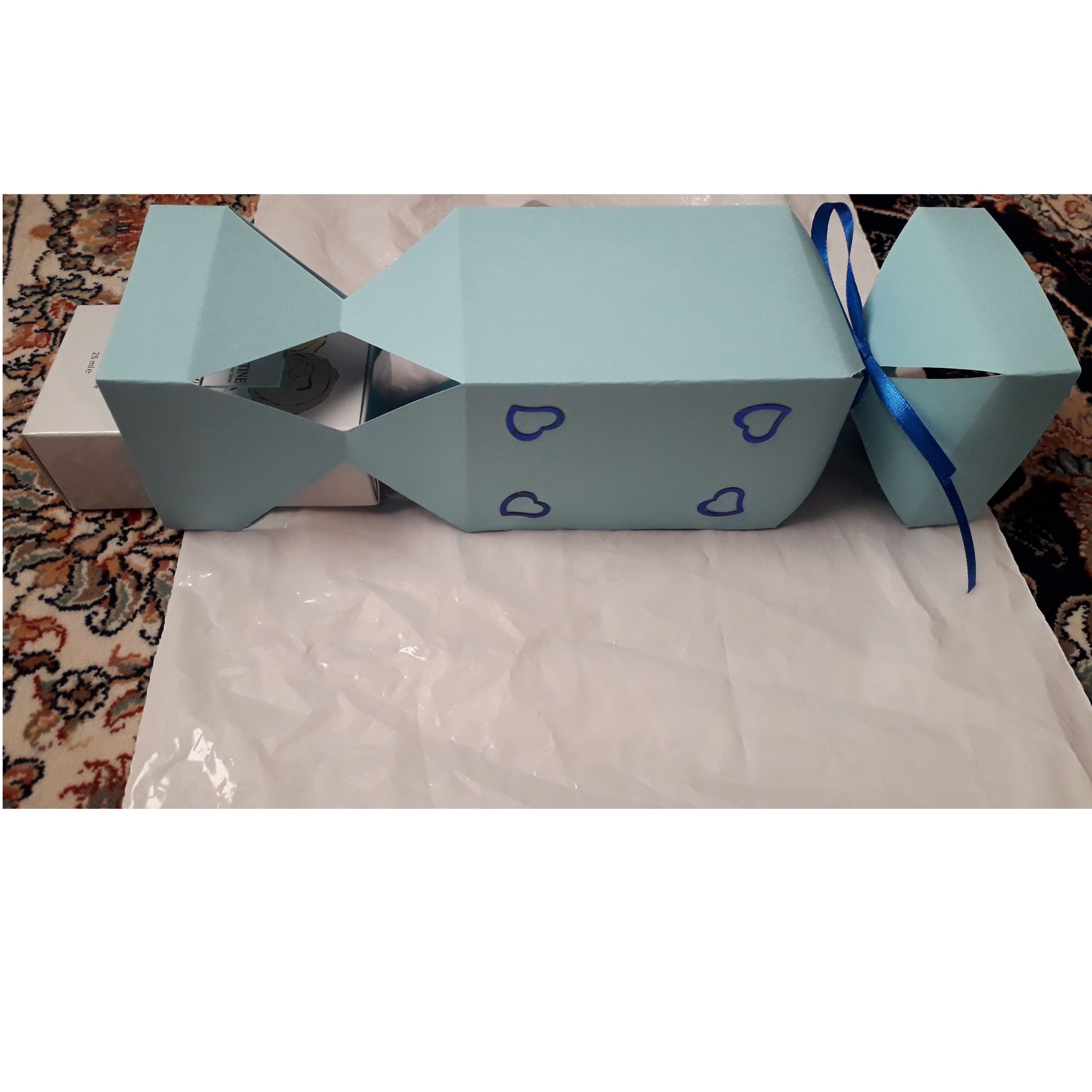 بسته 10 عددی جعبه کادو طرح شکلاتی سایز 3 رنگ قرمز