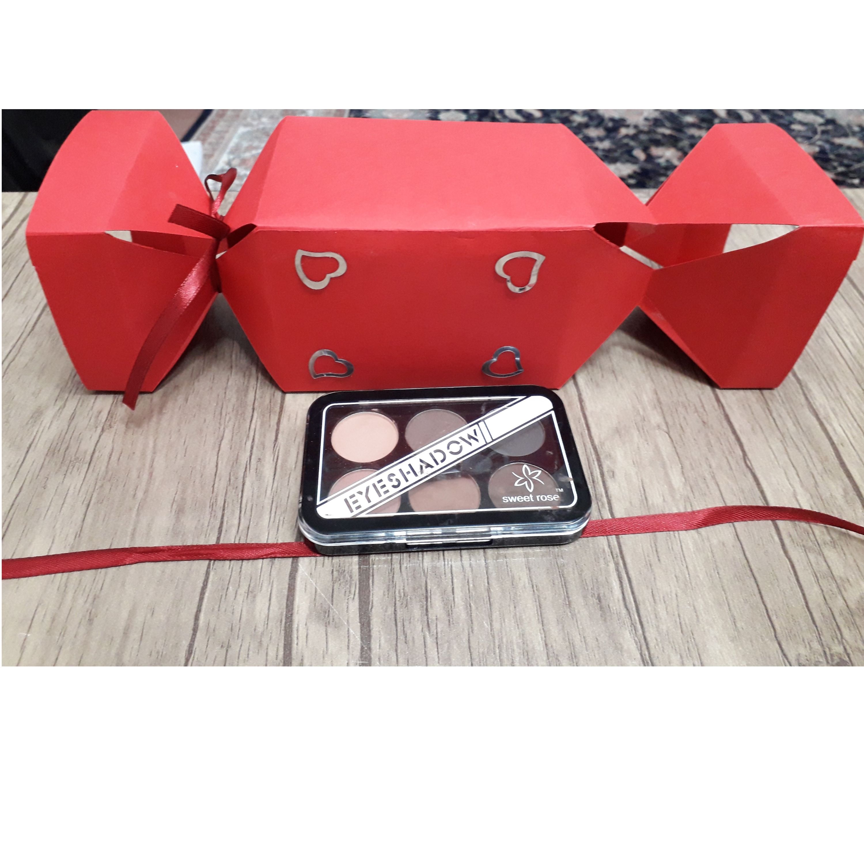 بسته 10 عددی جعبه کادو طرح شکلاتی سایز 3 رنگ قرمز