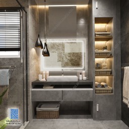 آینه بک لایت مستطیل کد HR8012