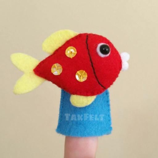 عروسک انگشتی دستدوز ماهی