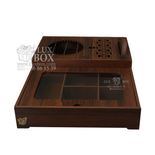 جعبه پذیرایی جعبه چوبی وارمردار لوکس باکس کد LB111-M1