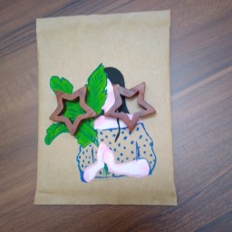 گوشواره دستساز چوبی ستاره