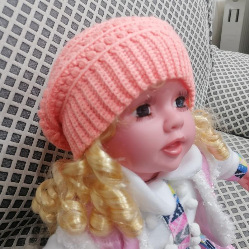 کلاه بافتنی دخترانه مناسب کودک یک سال. بافته شده با کاموای مرغوب ایرانی