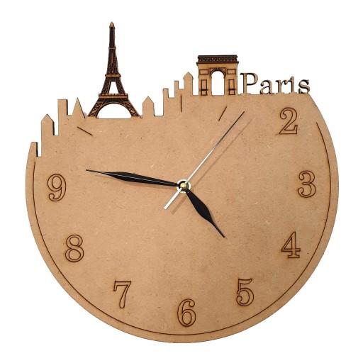 ساعت دیواری چوبی طرح پاریس ( هزینه ارسال پسکرایه)