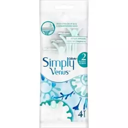 خود تراش ژیلت مدل Simply Venus 2 blades بسته 4 عددی