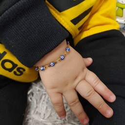 دستبند چشم نظر  استیل بچگانه دخترانه و پسرانه دستبند نوزاد 