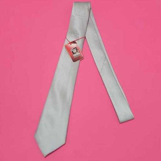 کراوات مردانه طوسی نقره ای ساده طرح جودون