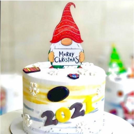 تاپر تزیین کیک به گز مدل بابانوئل مجموعه 3 عددی مناسب تزیین کیک تولد و مهمانی