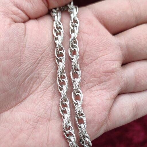 زنجیر نقره ایتالیایی طرح بسیار زیبا و دستبافت بسیار محکم و قوی
