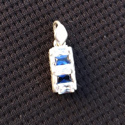 پلاک نقره زنانه با سنگ های یاقوت و الماس
