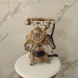 تلفن رومیزی برنزی مدل هرمی پایه سنگی کد 1845