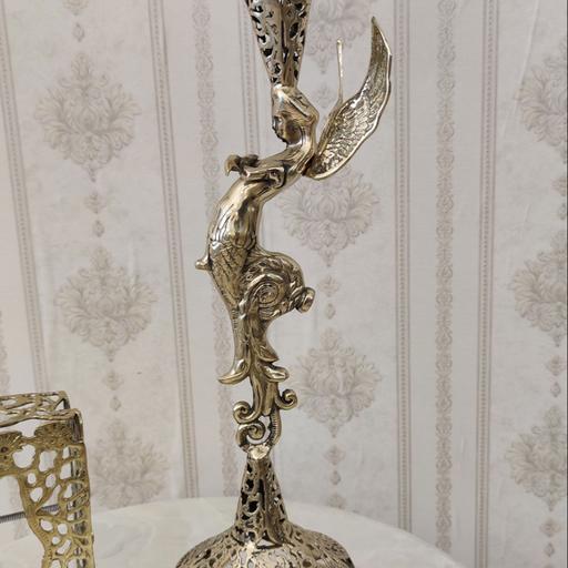 سطل و جا دستمال کاغذی برنز مدل شکوفه پایه فرشته کد 1770