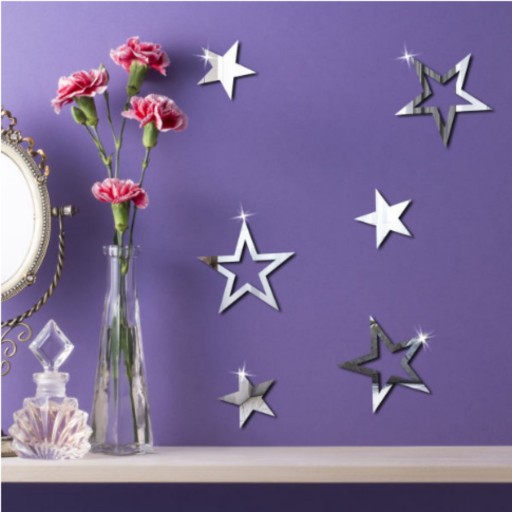 آینه تزیینی 6 عددی مدل ستاره رنگ مسی برای زیباسازی منزل