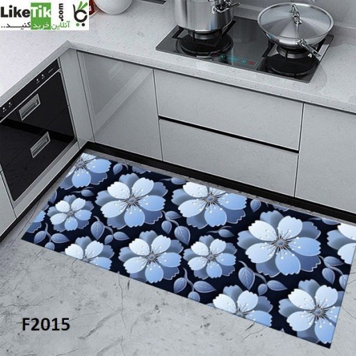 فرشینه مخمل لایکتیک سه لایه سایز 280 در 140 طرح آشپزخانه F2015