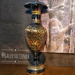  گلدان برنز مخراج کاری هندی با ظرافت خاص و طراحی زیبا 