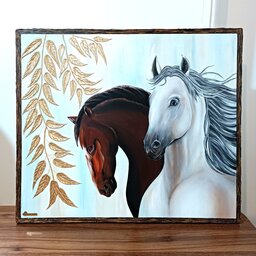 تابلو نقاشی برجسته رنگ روغن اسب برجسته کاری دکوراتیو در سارینا گالری