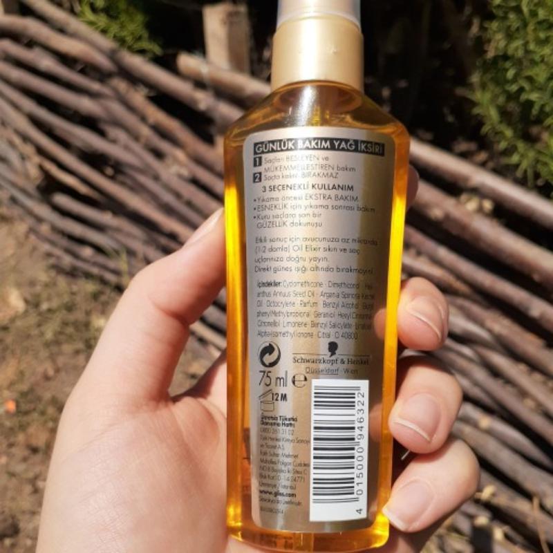 روغن آرگان اصلی گلیس ترمیم کننده مو مدل Oil-Elixir مناسب موهای خشک 75میل