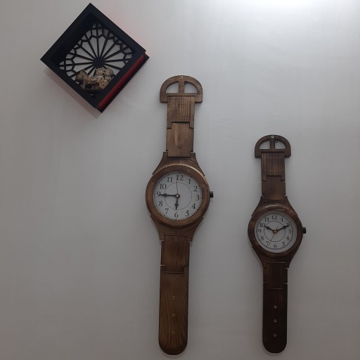 ساعت دیواری چوبی گرد طرح سایز 3