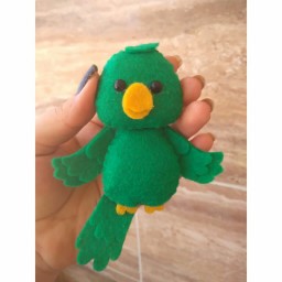 عروسک پرنده سبز نمدی