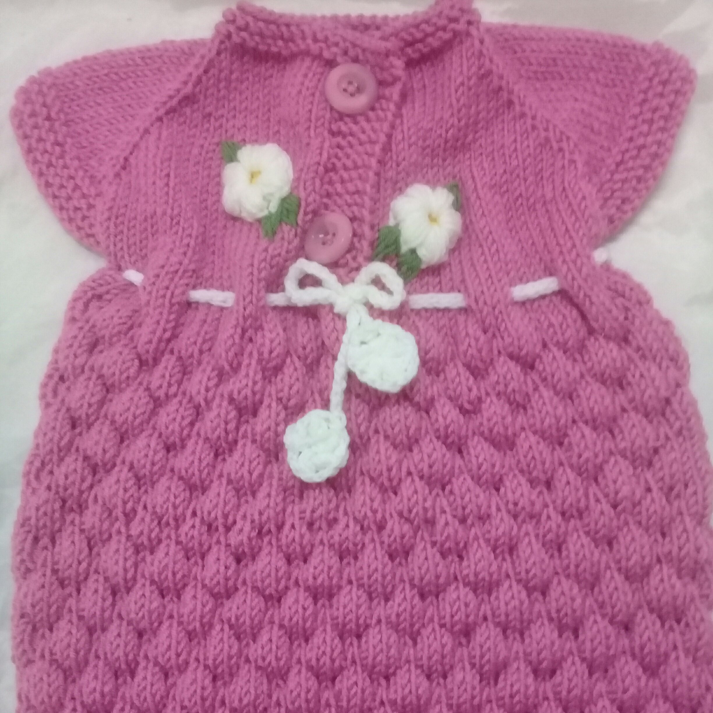 سارافون دخترانه بالاتنه کوتا ه بندکی دو دگمه دستبافت