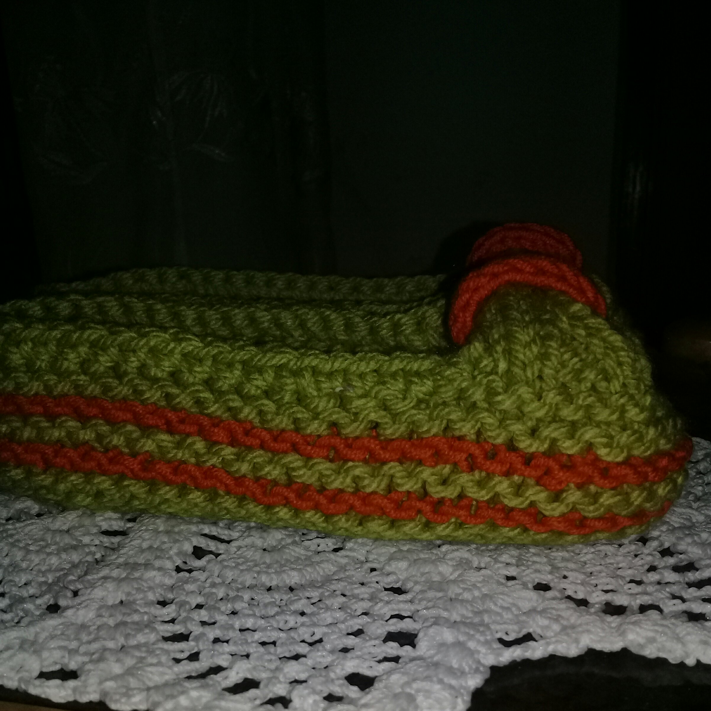 پاپوش دست بافت زنانه دورنگ