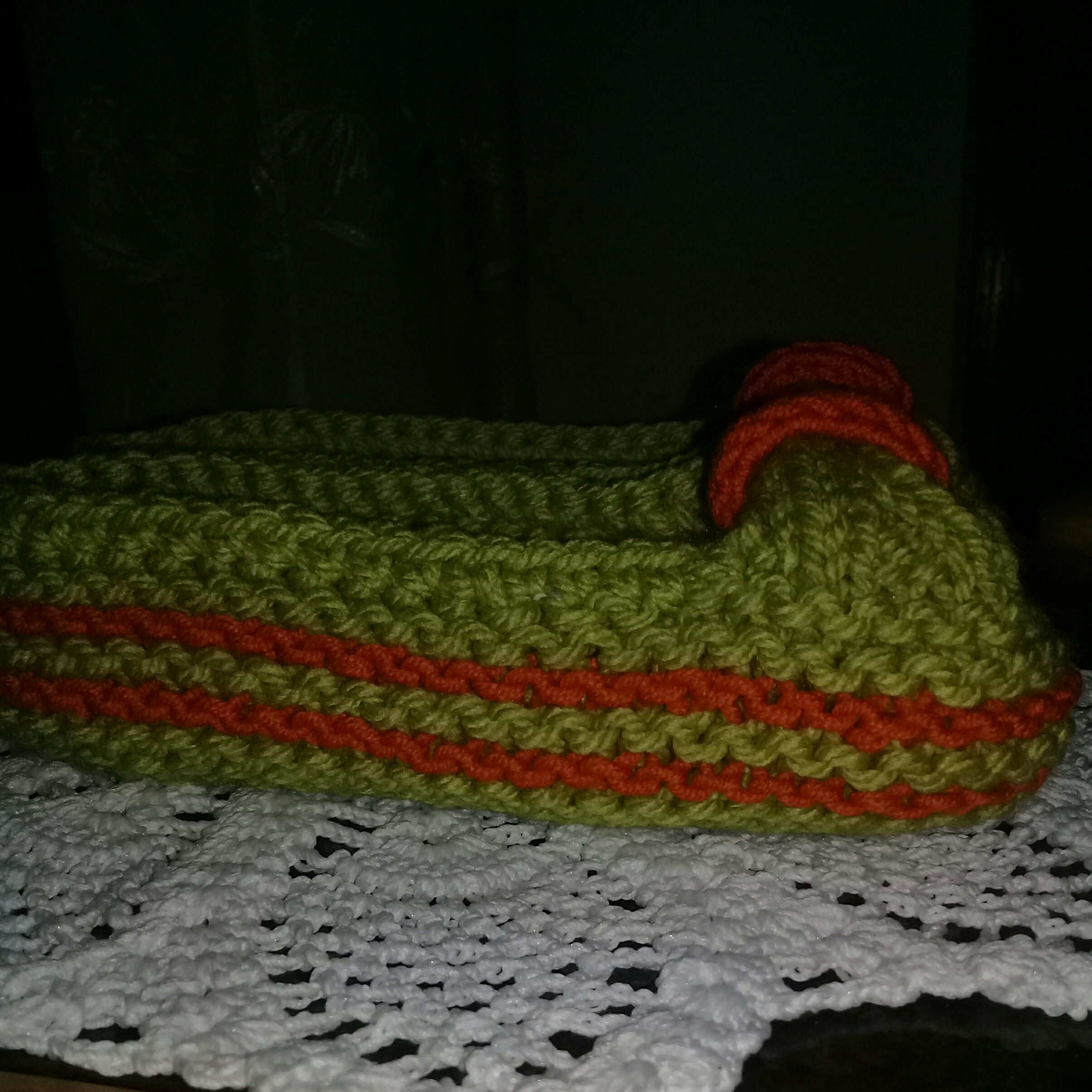 پاپوش دست بافت زنانه دورنگ