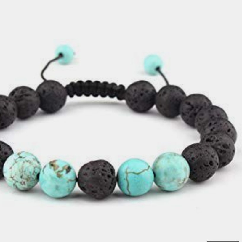 دستبند اسپرت قابل تنظیم با سنگ فیروزه