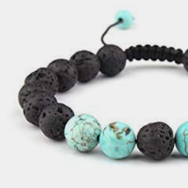 دستبند اسپرت قابل تنظیم با سنگ فیروزه