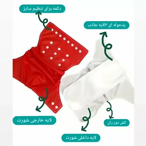 پوشک دائمی و قابل شستشو سایزبزرگ ازده کیلو