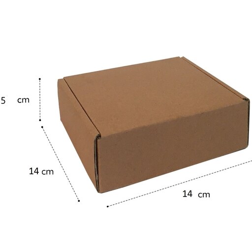 جعبه بسته بندی مقوایی بسته 10 تایی سایز 14در14در5 سانتی متر
